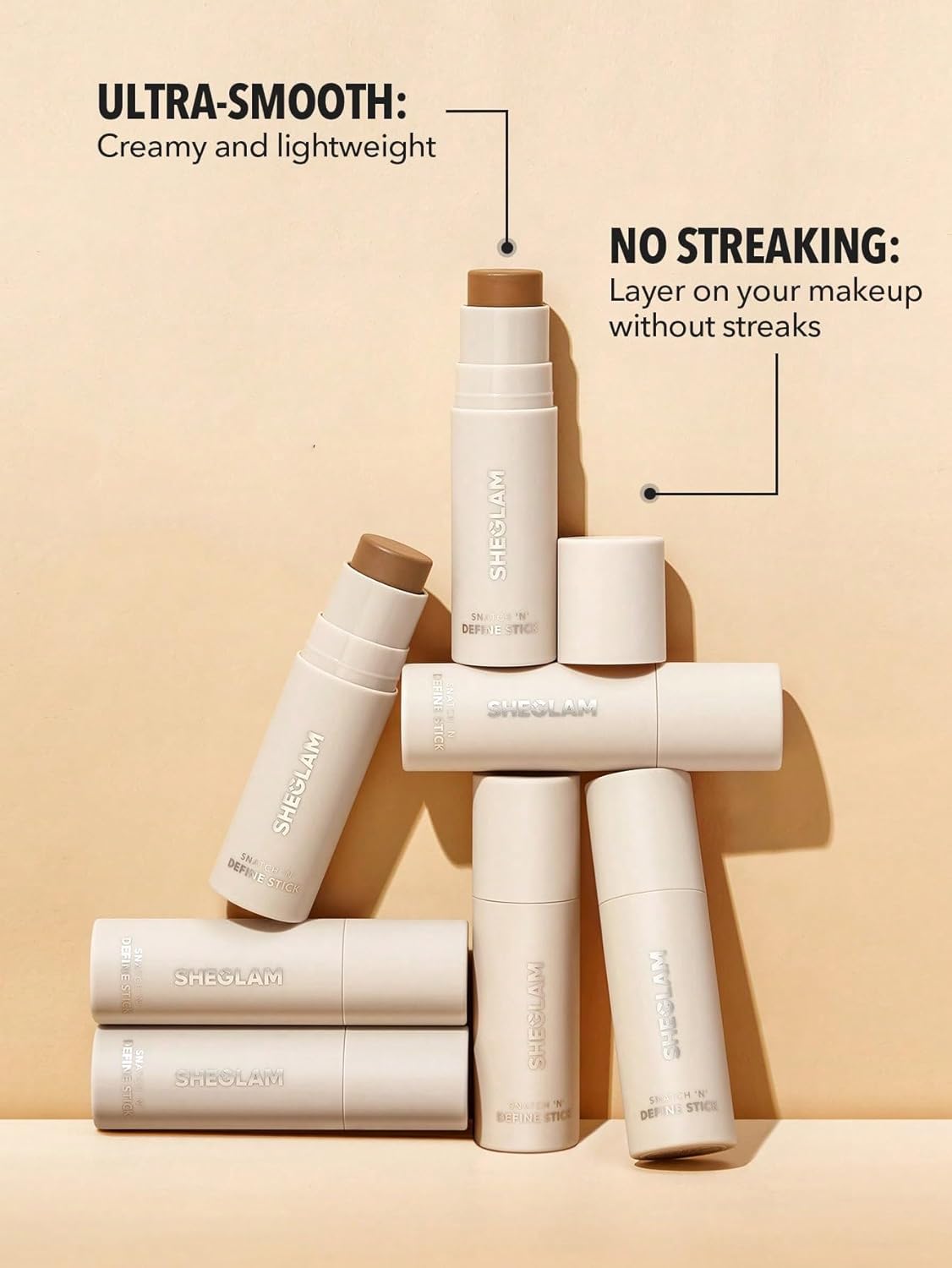 SHEGLAM Snatch 'n' Define Cream Contour Stick Long Lasting Highly Pigmented Sweat Proof Face Bronzer Makeup - Golden Sun