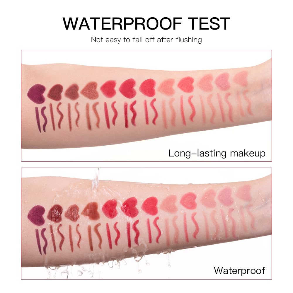 ibcccndc 6PCS Lip Liner and Lipstick Set - High Pigmented Creamy Matte Lip Liner Pencil Set for Girls and Women, Lip Makeup Gift Sets - Waterproof Formula (B)