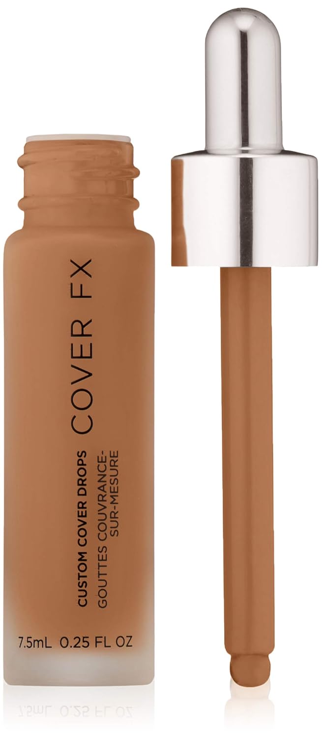 COVER FX Custom Cover Drops, Multi-Use Shade-Adjusting Liquid Foundation and Concealer Makeup, Vegan & Cruelty-Free Lightweight Skin Enhancer, 0.25 Fl Oz, N Deep 2
