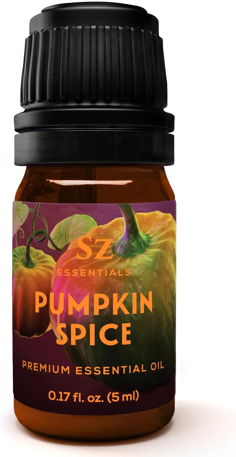 Pumpkin Spice Essential Oil Blend for Diffuser and Humidifier - 100% Pure and Natural - Rich Pumpkin Spice Scent, with Fruity and Spicy Overtones - Vegan - 0.17 floz (5 mL)