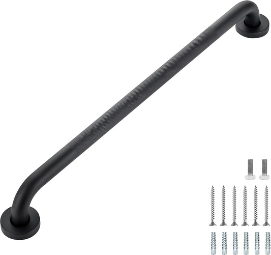 Grab Bars for Shower, 2 Pack 24-Inch Anti Slip Shower Handles for Elderly, Safety Shower Grab Bar, Stainless Steel Handicap Grab Bars for Bathroom (Black 1" Diameter)