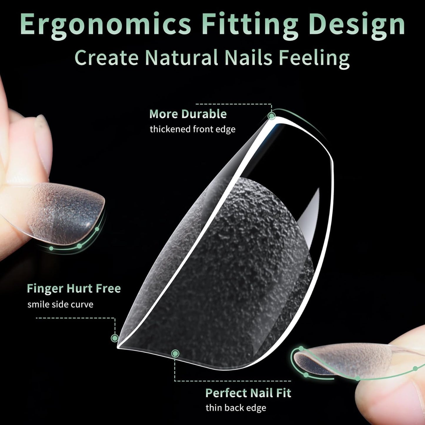 Short Square Nail Tips, 216pcs Acrylic Soft Fake Nails Gel Nail Tips, Full Cover Pre-Shaped Matte Clear Press on Nails for Extension, Diy at Home Manicure 12 Sizes