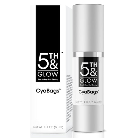 5th & Glow Cyabags - Instant Under Eye Bag Remover Serum For Dark Circles & Puffy Eyes Reduction - Hyaluronic Acid & Vitamin C Cream for Fine Lines, Wrinkles & Crowsfeet, 1 oz