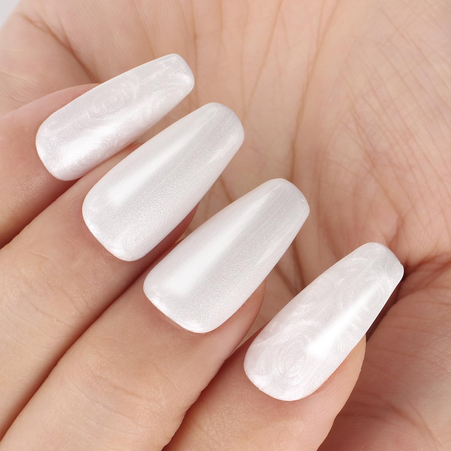 White Pearl Gel Nail Polish - 0.51 fl oz Pearl White Shimmer Gel Polish for Manicure Salon or DIY Nail Art At Home - GP0029