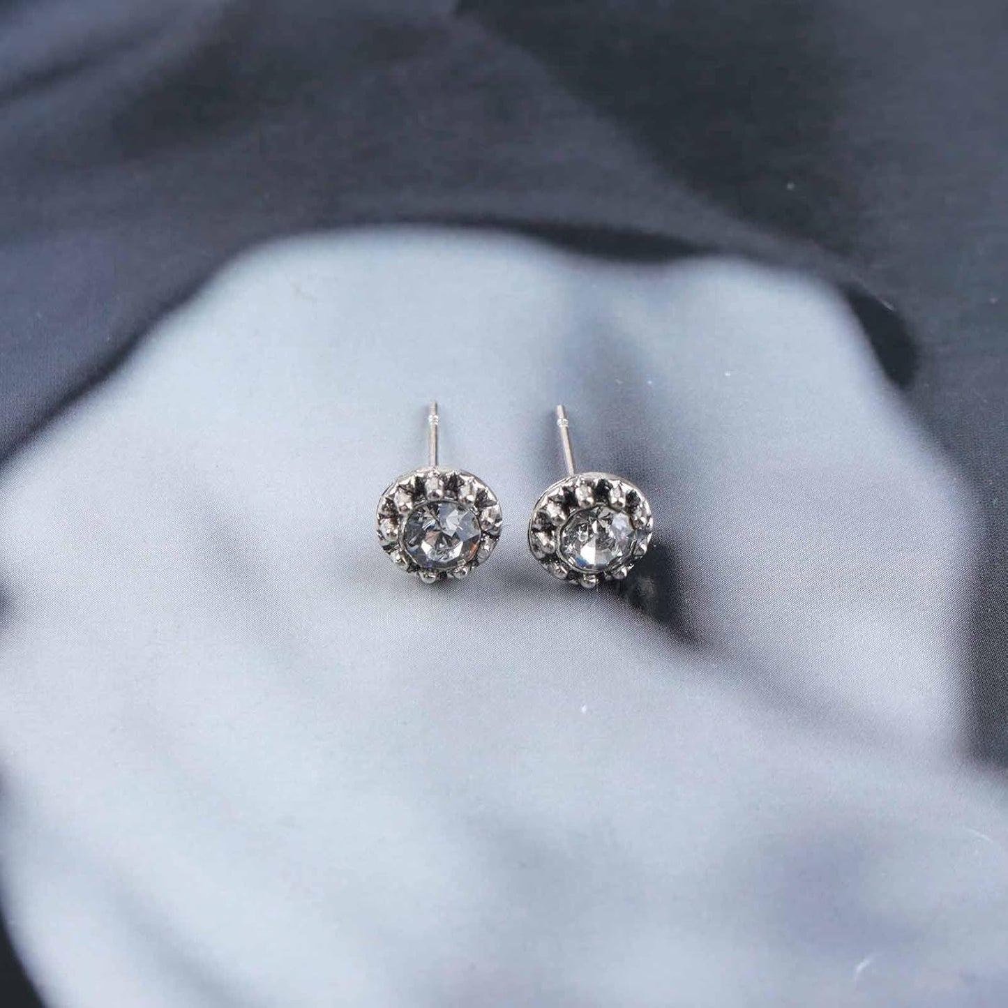 Boho Tiny Crystal Square Earrings Silver Cz Square Earrings Cz Rhinestone Square Stud Earrings Silver Geometric Earrings Jewelry for Women and Girls