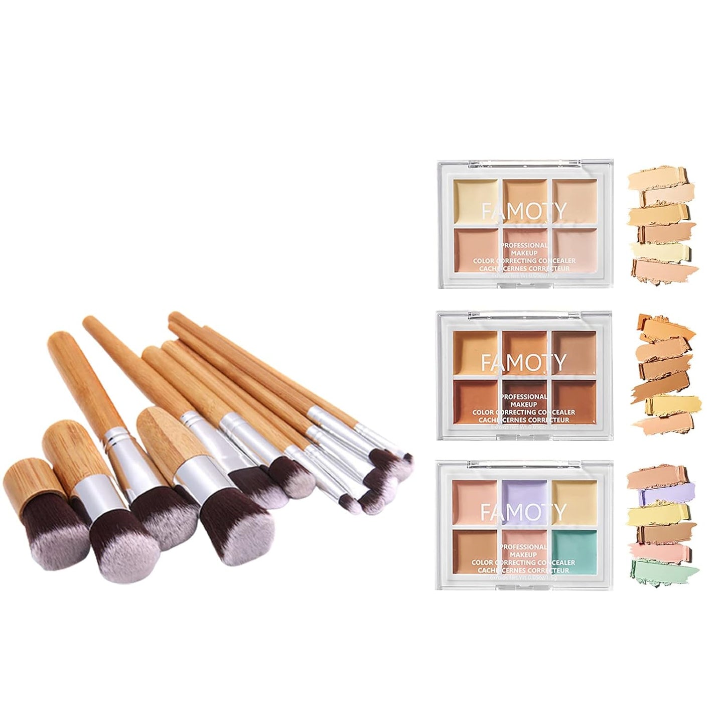 3 Pack Highlight & Contour Pro Palette, with 11 Pcs Premium Makeup Brushes, Waterproof Long-Lasting Full Face Cosmetics Cream Contour 18 Colors Full Makeup Kit for Women Birthday Gift
