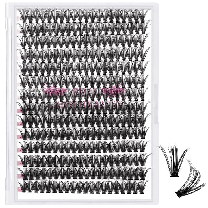 280 Pcs Individual Lashes 30D+40D Mixed Lash Clusters 14 Rows Cluster Lashes that Look Like Eyelash Extensions DIY Lash Extension Self Application At Home (30+40-D-10)