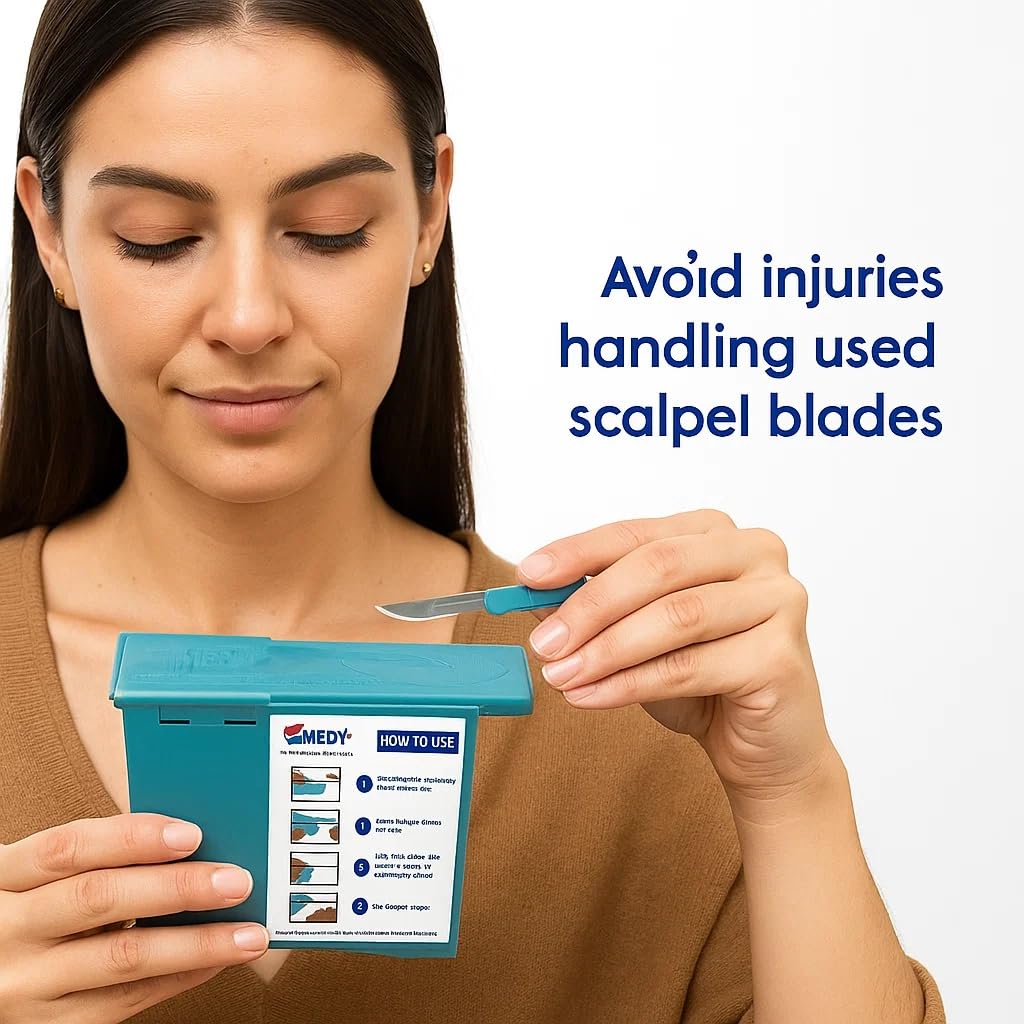 Scalpel Blade Remover, Handheld Disposable Sharps Container, Blade Disposal for Dermaplaning Razor Blade Remover Box Dermaplane Blade Remover Box