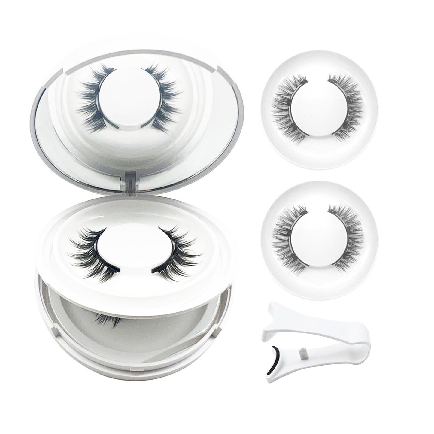 Elara Craft Magnetic Eyelashes with Applicator, Magnetic Eyelashes Natural Look,Reusable Magnet Lashes No Glue Needed Soft Lashes Kit(Fuller+Fuller)