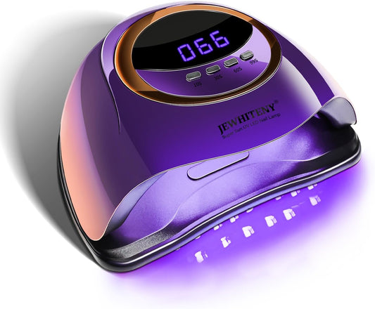 JEWHITENY Purple Fast U V Dryer for Gel Nail Polish:Gel Manicure U V Light with 4 Timers & Automatic Sensor Gel Nail Lamp Professional Curing LED Light