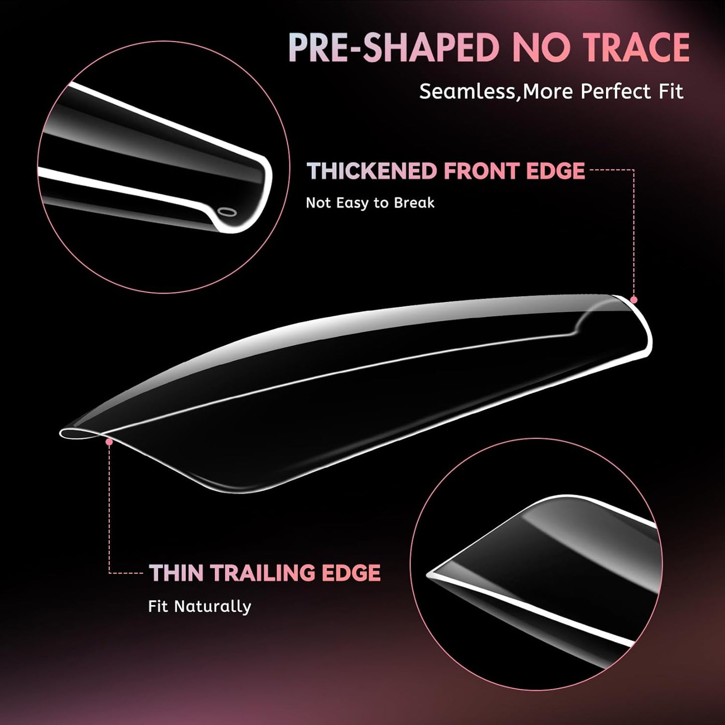 Ranrose Long Coffin Nails Tips: 240pcs XXL Acrylic Nails Clear C Curve Coffin False Nail, Full Cover Fake Nails for Nail Extension, 12 Sizes