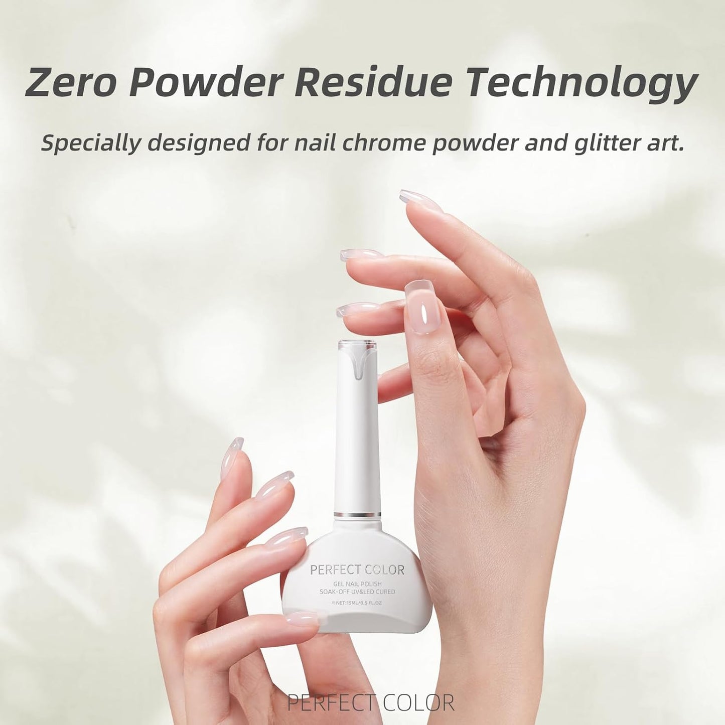 PERFECT COLOR Chrome-Proof Matte Top Coat, UV/LED Cured Gel Nail Polish, Anti-Stick Long-Lasting Formula, 0.5 Fl Oz