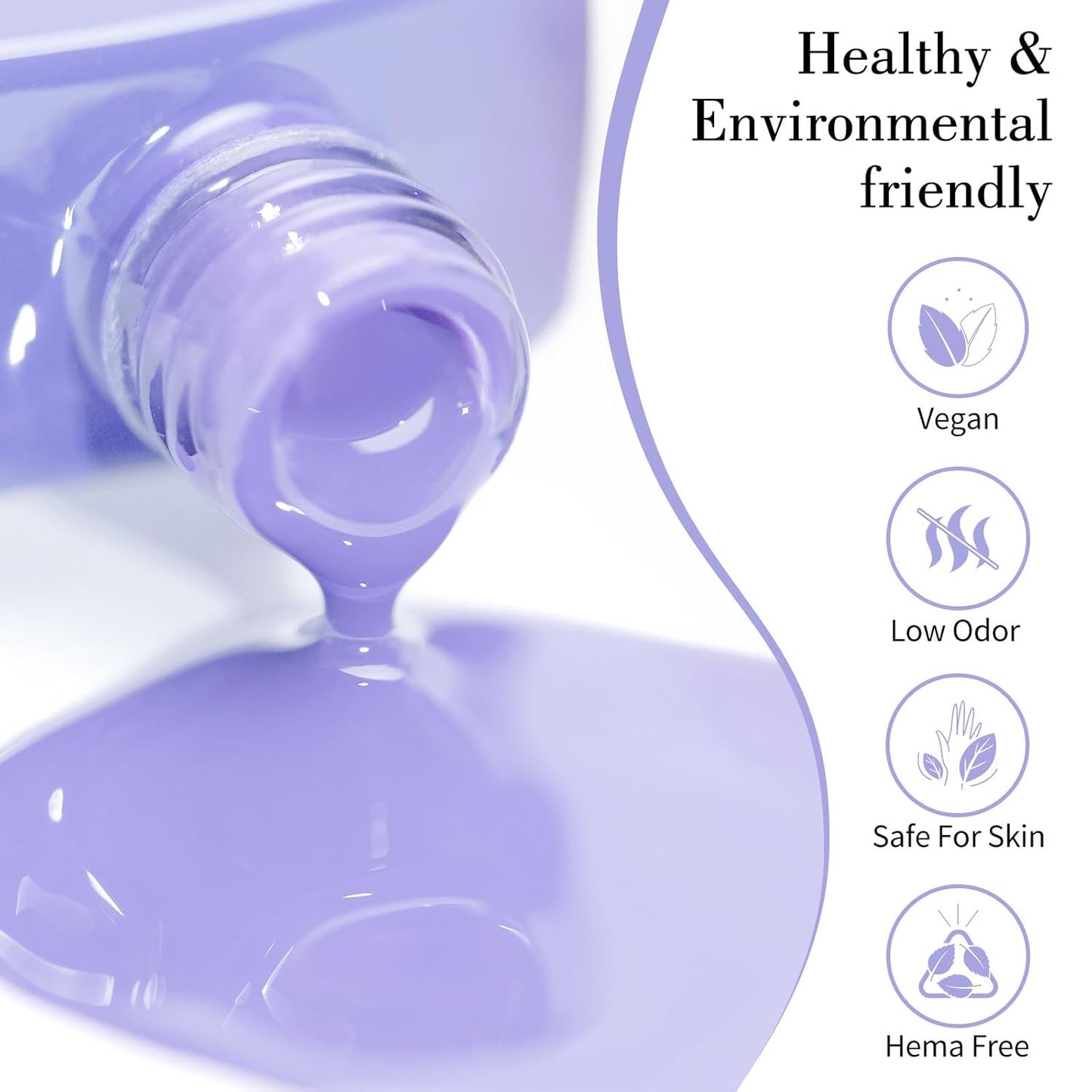 CANNI Purple Gel Polish, 1Pcs Cold Purple Nail Polish Gel High Gloss Soak Off UV Nail French Nail Manicure Salon DIY