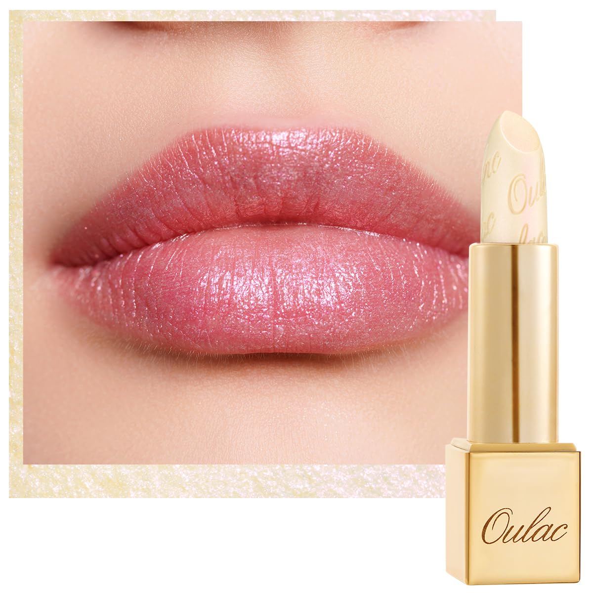 Oulac Glitter Lipstick for Women with Metallic 3D Shine Lightweight Hydrating Formula, High Impact Lip Color, Vegan & Gluten Free Beauty, Sheer Coverage Lip Makeup, Crystal Veil(27)