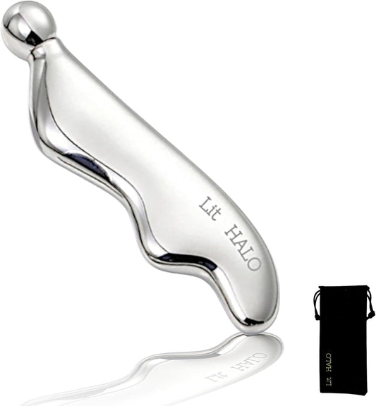 4-in-1 Gua Sha Massager: Stainless Steel Cryo Gua Sha Facial Tools for Face, Neck, Body – Lymphatic Drainage Massager, Facial Roller, Reduce Puffiness, Improve Circulation Beauty Tools