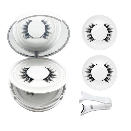 Elara Craft Magnetic Eyelashes with Applicator, Magnetic Eyelashes Natural Look,Reusable Magnet Lashes No Glue Needed Soft Lashes Kit(Simple+Simple)