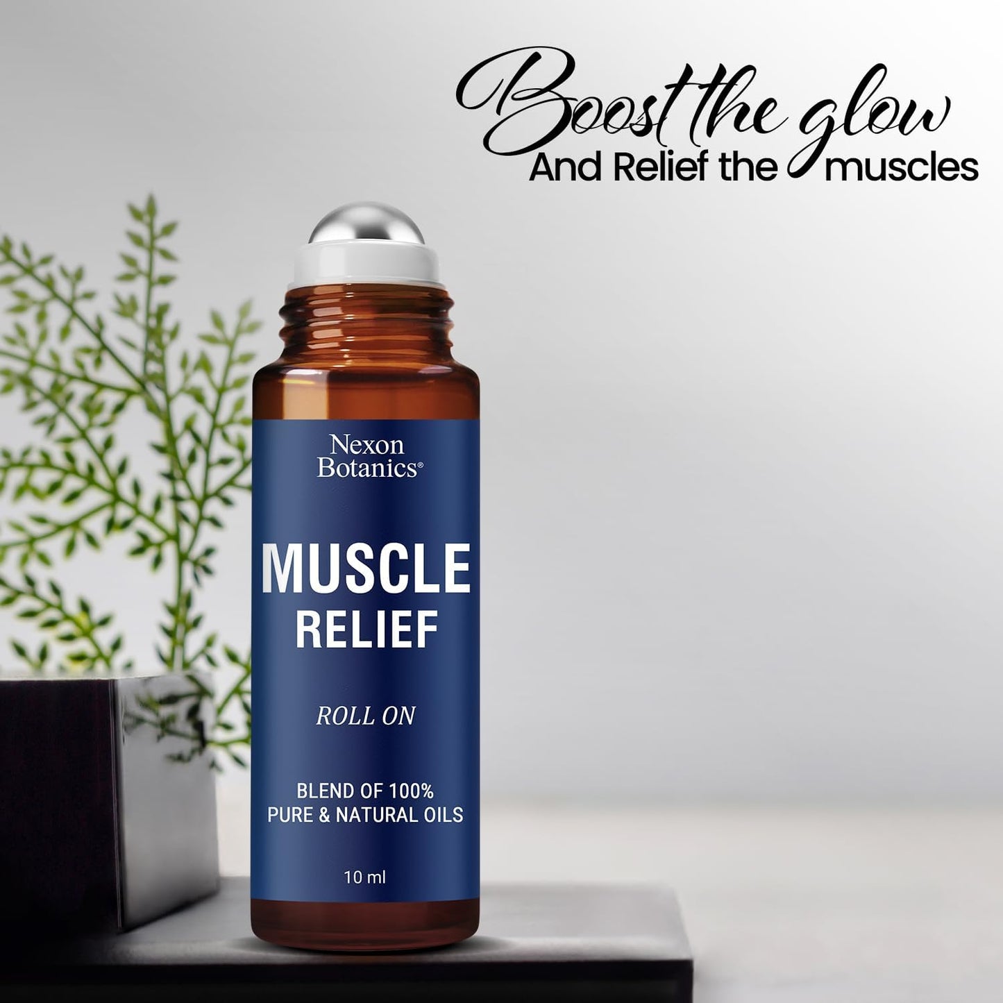 Muscle Relief Essential Oil Roll-On 10 ml - Pure Natural Blend for Sore Muscles, Aches & Recovery - Easy Roller for Athletes & Active Lifestyles - Nexon Botanics