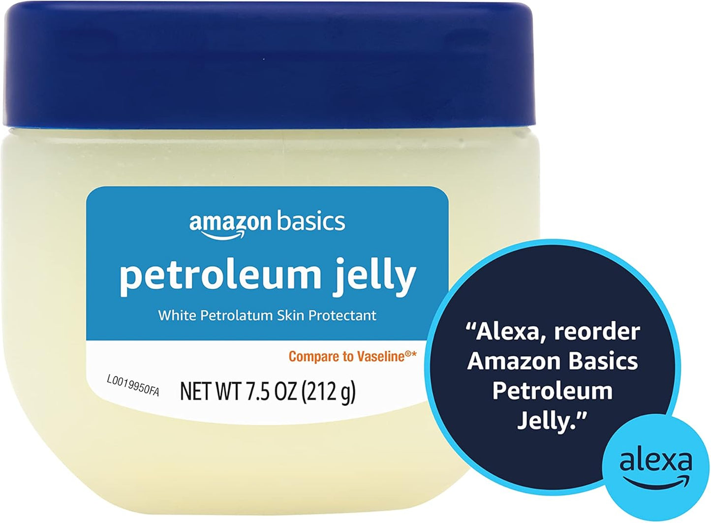 Amazon Basics Petroleum Jelly White Petrolatum Skin Protectant, Unscented, 7.5 oz, 4-Pack, (Previously Solimo)