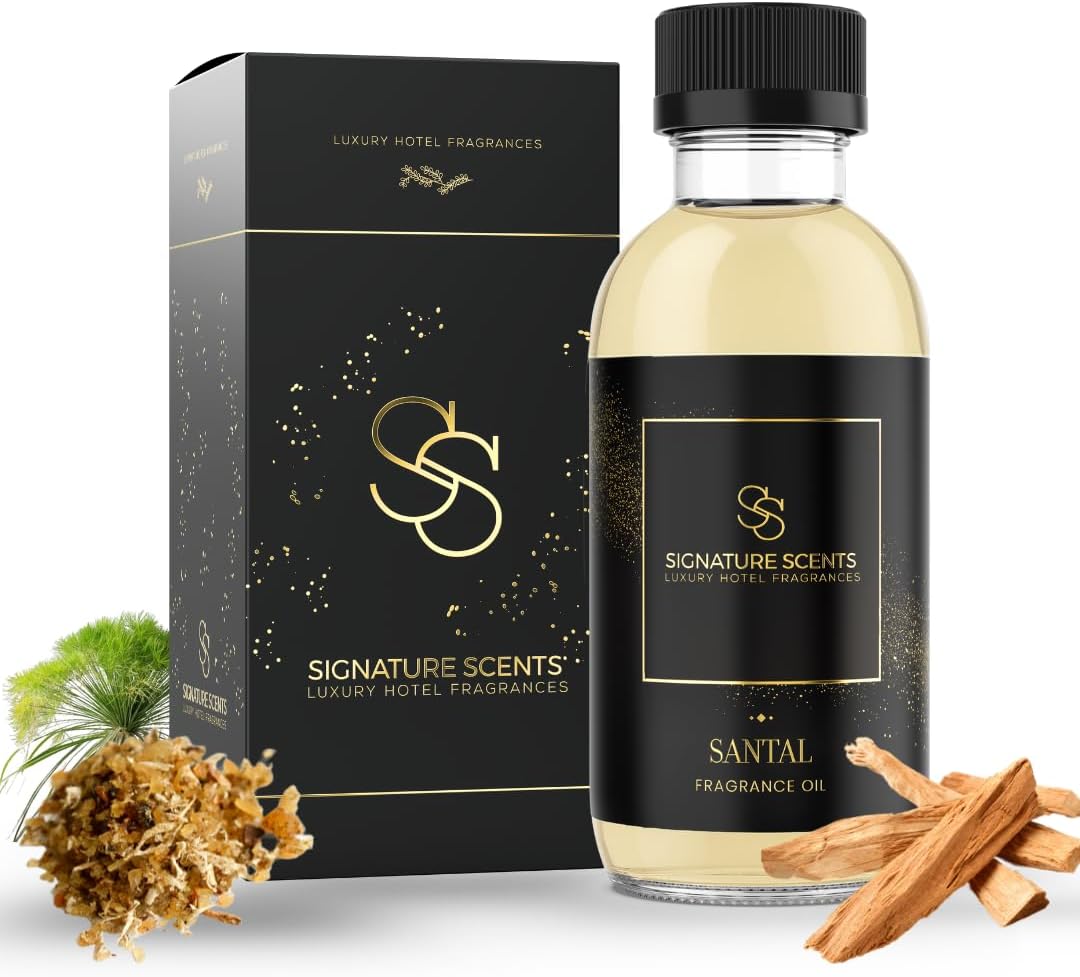 Luxury Hotel Diffuser Oil for Hotels and Homes - Aromatherapy Oils for use with an Essential Oil Diffuser at Home - Fragrance-Scent Diffuser Oil Blend (Santal) 4.05fl oz (120ml)