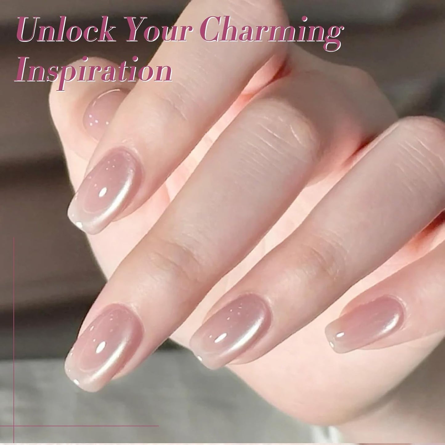 Born Pretty Cat Magnetic Eye Gel Nail Polish Jelly Pink Moonlight Crystal Glass Cat Magnetic Shimmer Glitter Holographic Nail Polish Salon Gel Manicure and Nail Art DIY at Home 7ML 6PCS