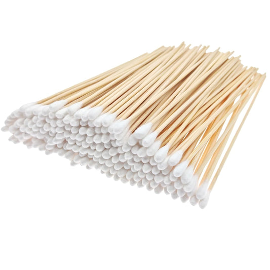200 Pcs Cotton Swabs, 6 Inch Long Ear Buds with Extra Long Wooden Handle Ear Picks for Cleaning, Jewelry, Polishing, Makeup, Dogs