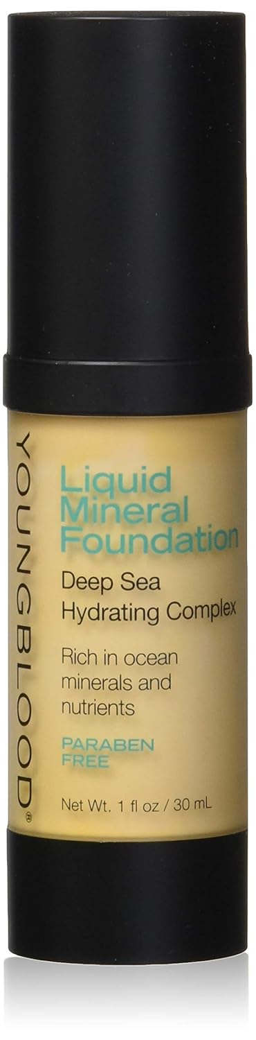 Youngblood Liquid Mineral Foundation, Sand, 17 Shades, Vegan, Cruelty-Free, Gluten-Free