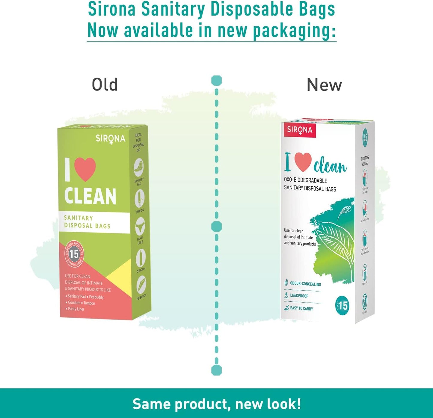 Sirona Sanitary Disposal Bags - 60 | Leakproof, Odor-Concealing Disposal for Tampons, Pads, Liners & More | Hygienic & Travel-Friendly (60 Pack)