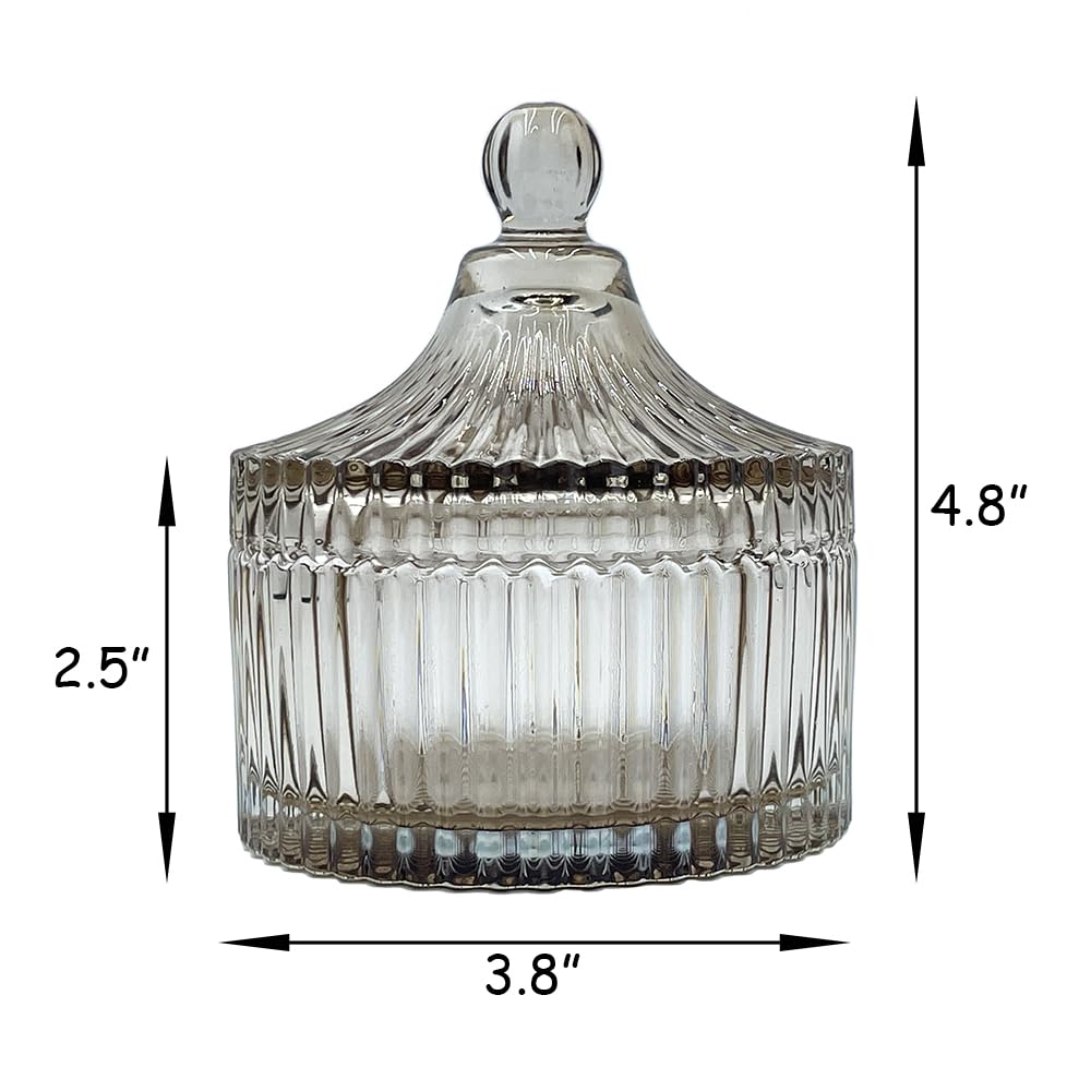 Ultra Soft Powder Puff and Container 3.3" High Density Velvet Dusting Washable Reusable Powder Puff,Body Powder Puff and Glass Jar Holder Loose Powder Box with Puff for Face Makeup(Tawny)