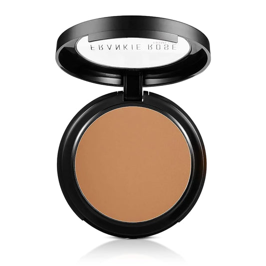 Frankie Rose Cosmetics Powder Foundation – Full Coverage Face Powder For Pores & Imperfections, Evens Out Skin Tone & Shine-Control | 58 Grams (Tan)