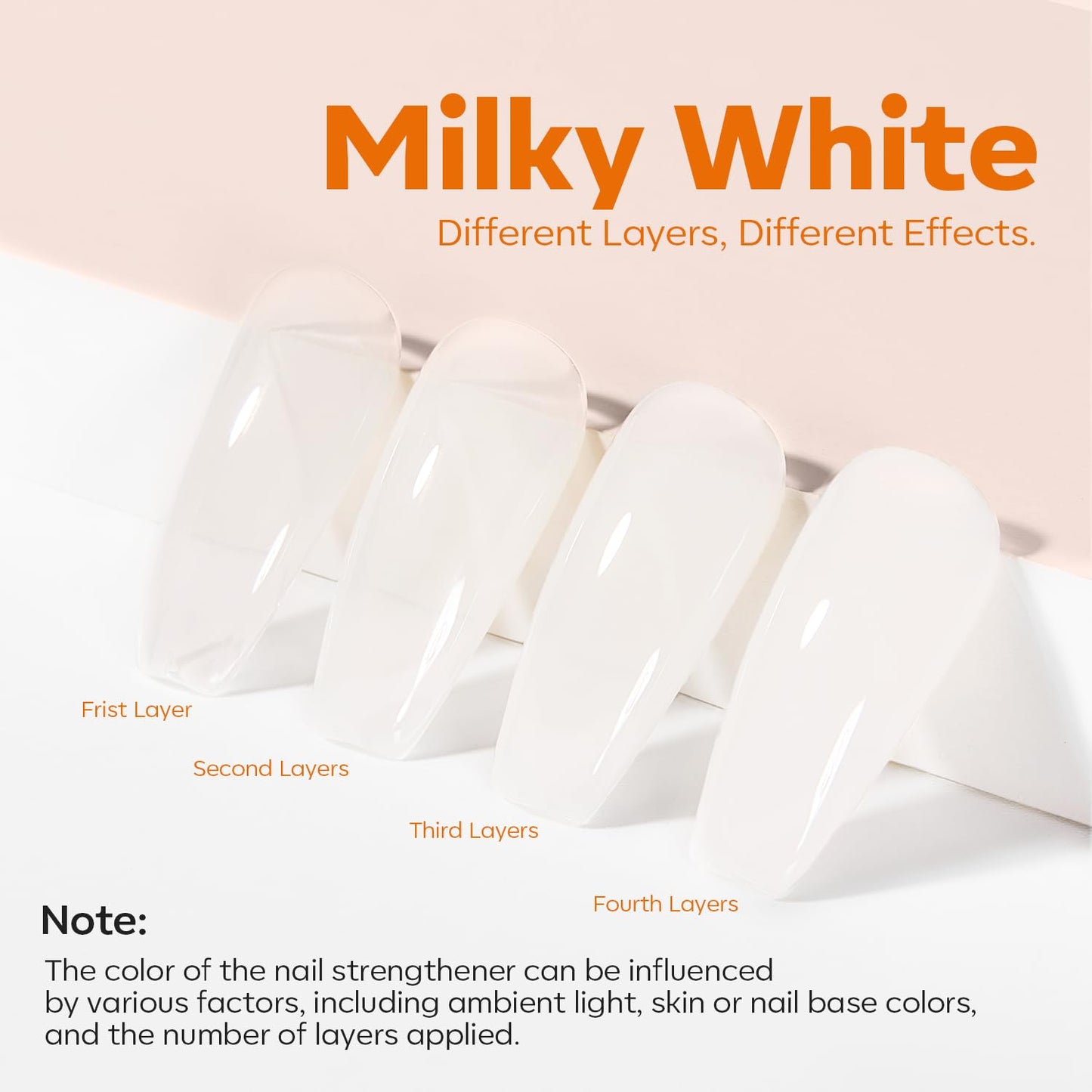 modelones Nail Strengthener Milky White Nail Polish Nails Repair for Damaged Nails Growth and Strentgthener Ridge Filler for Nail Strengthening Polish 15ml