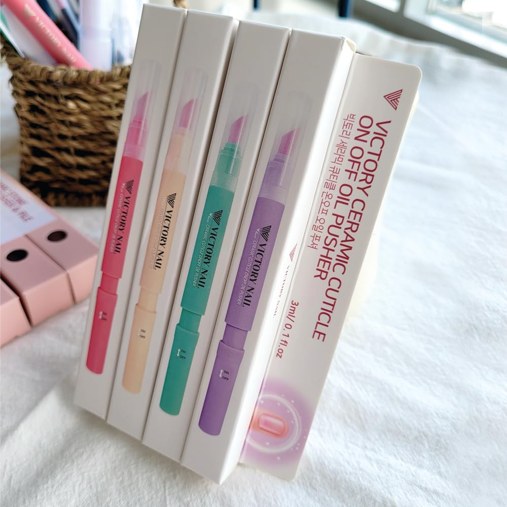 1PCS Ceramic Cuticle On/Off Oil Pusher Cuticle Pusher (Ivory)