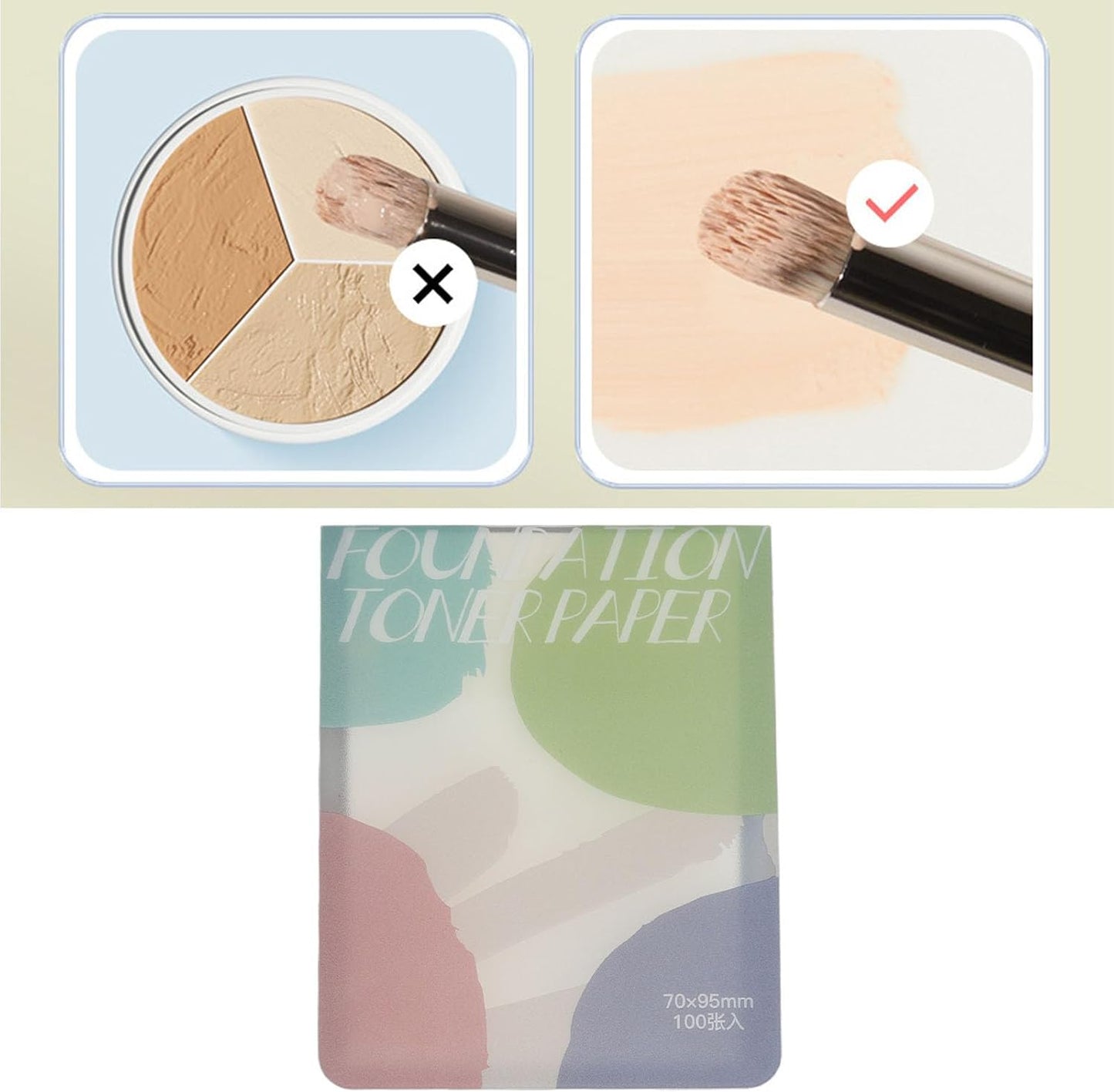 200 Sheets Nail Art Cosmetic Palette Paper Disposable Nail Art Palette Paper Mix Colors for Daily Use