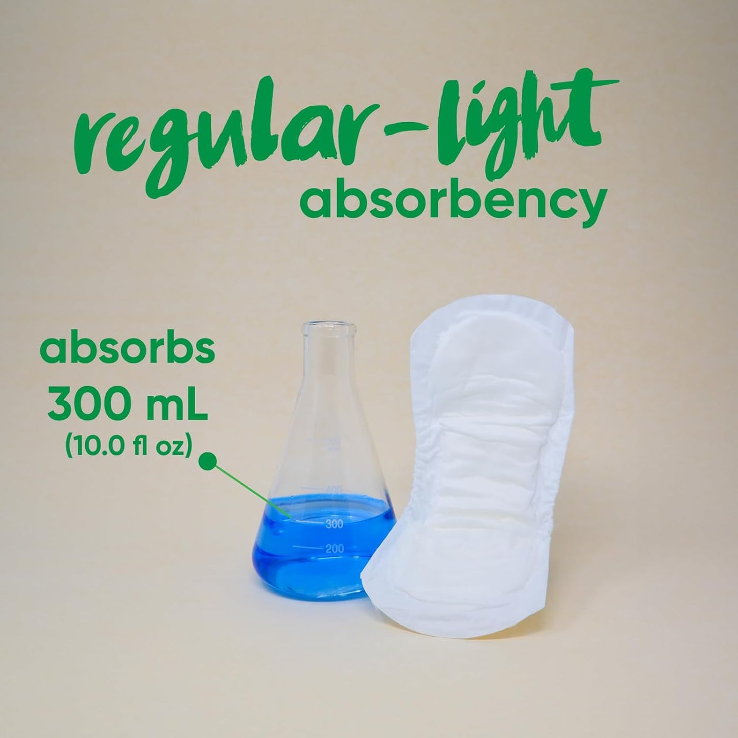 Oi | Organic Initiative Incontinence Pads for Women, Certified Organic Cotton Topsheet, Odor Control, Breathable and Hypoallergenic, Absorbs up to 10floz, Regular (10.6 inches) 44 Pads