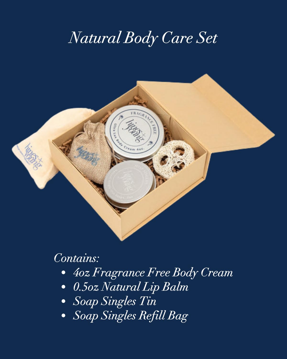 Hines+Young Natural Body Care Set - Contains our Fragrance Free Body Cream, Natural Lip Balm, Soap Singles Tin & Soap Refill Tin, Hydrate & Refresh, Natural Ingredients, Ideal Gift Set