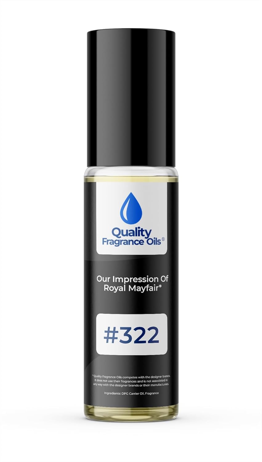 Quality Fragrance Oils' Royal Mayfair Impression #322 | Long-Lasting Perfume Oil, Alcohol-Free, Strong Scent, 10ml Roll-On | Affordable Alternative to Designer Fragrances