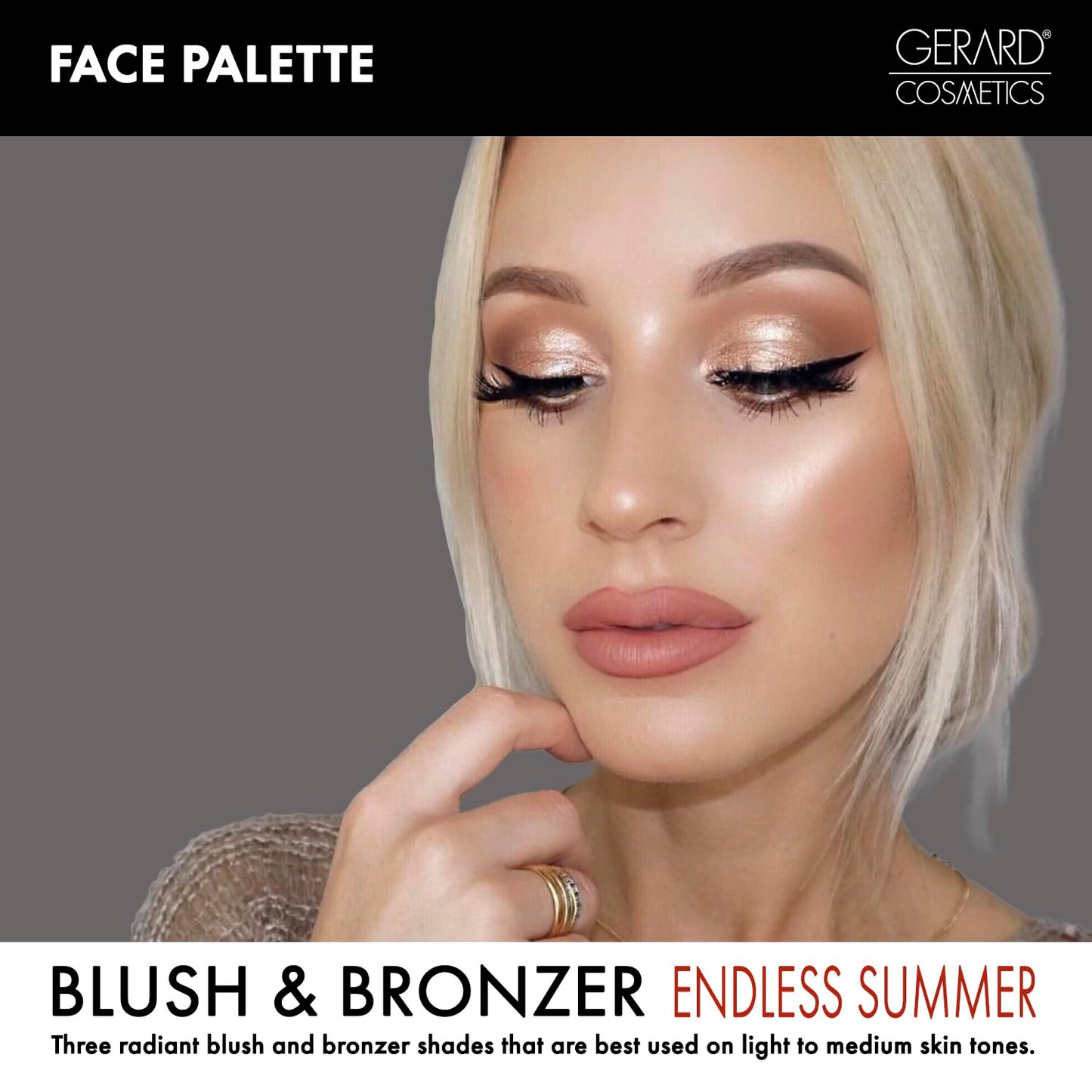 Blush and Bronzer Palette (Honeymoon) by Gerard Cosmetics | Vegan Powder Contour and Blush Makeup Palette | Professional Pigmented Formula | Cruelty Free and Made in the USA
