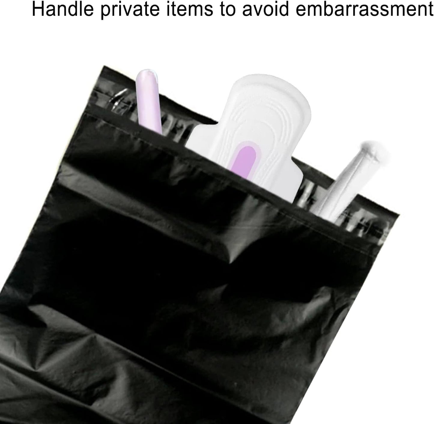 Sanitary Napkin Disposal Bags - 200 Pcs, Privacy Protection, Self-sealing, Women's Tampons - Black