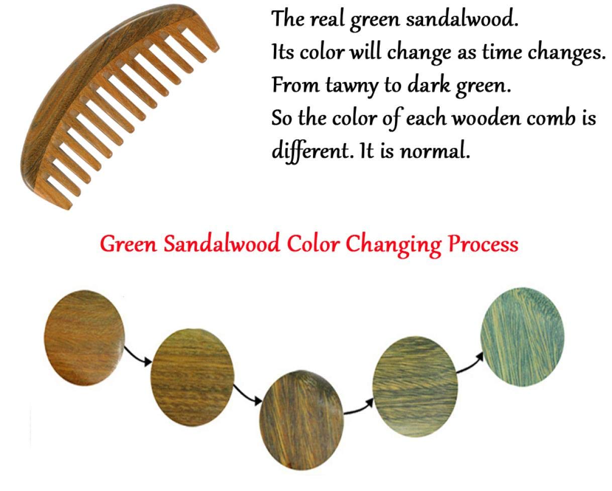 Louise Maelys Wooden Wide Tooth Comb for Curly Hair Anti-Static Sandalwood Hair Combs for Adults and Kids