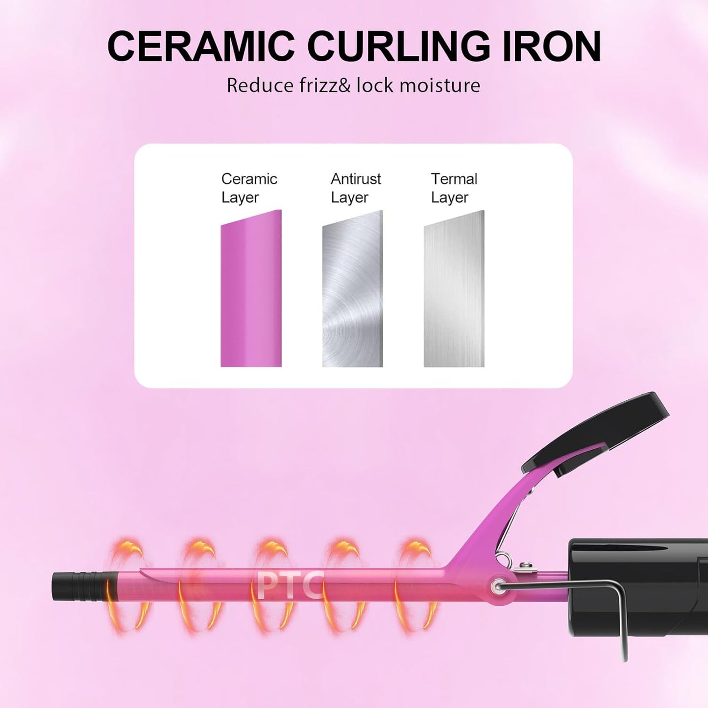 DAN Technology Small Ceramic Curling Wand with Adjustable Temperature for Tight Curls on Short & Long Hair (3/8 Inch, 10MM)