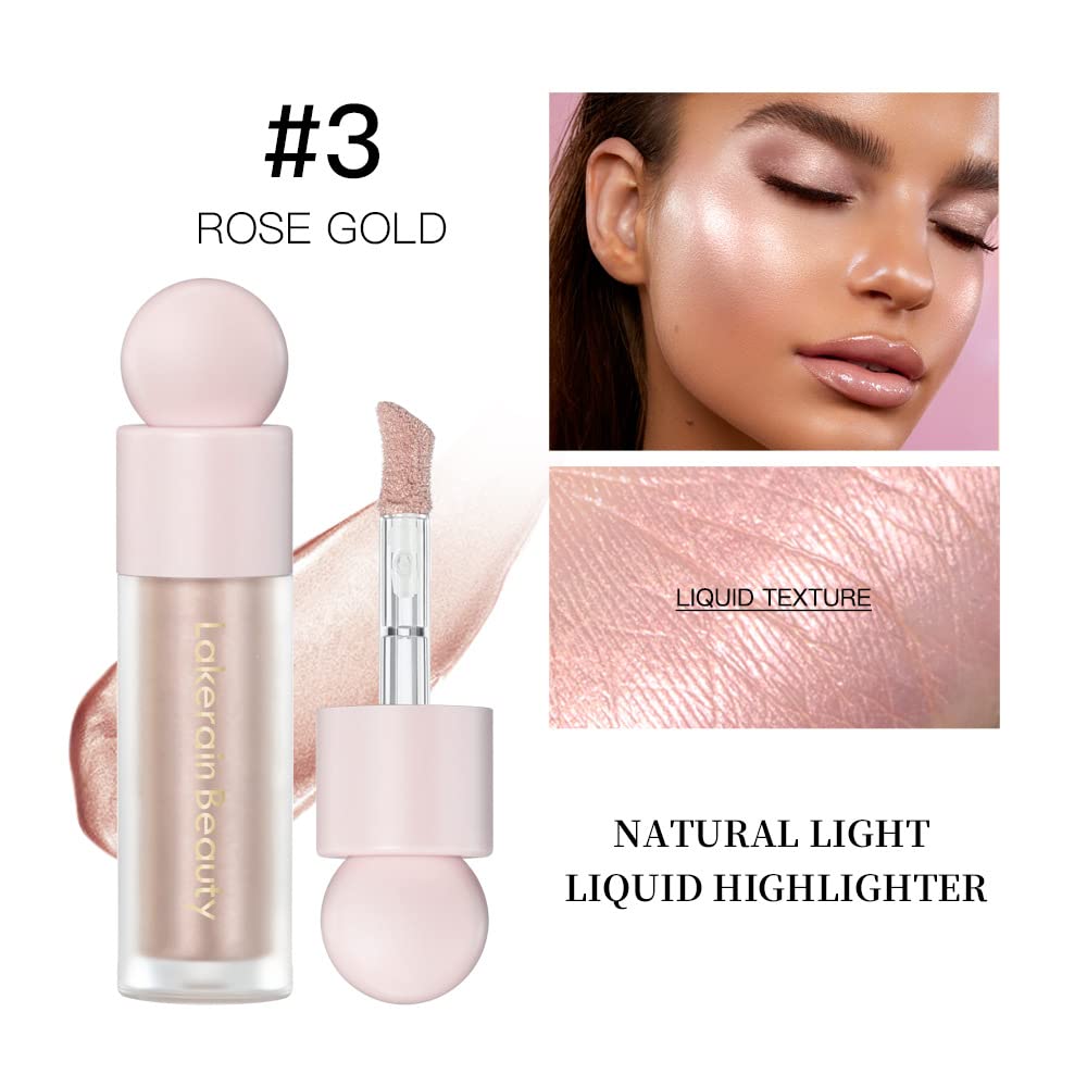 UNYOKE Liquid Highlighter, Highlighter makeup Stick，Makeup Highlighter Face Illuminator, Beauty Glow Highlight Body Shimmer, Waterproof Smooth Cream Highlighter, Longlasting Liquid Highlighter, Body Highlighter.-03#