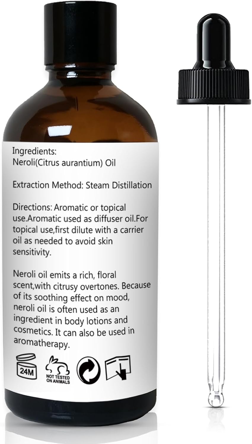 Neroli Essential Oil, Pure Neroli Oil for Diffuser - 3.38 Fl Oz 100ml