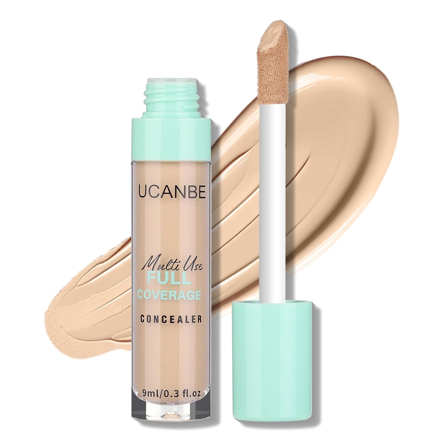 UCANBE Liquid Concealer Stick, Conceals, Covers, Highlights, Medium to Full Coverage Hydrating Color Corrector Face Makeup for Under Eye Dark Circles, Redness, Dullness, Fine Lines - Sand -0.3 Fl.oz