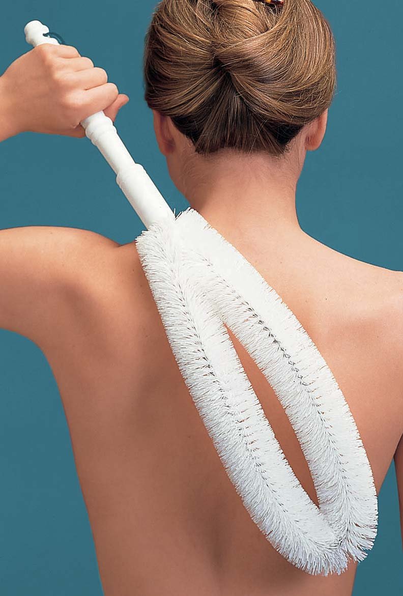 EZ Reach Back Brush -Long Handled Back and Body Scrubber for Easy Cleansing & Exfoliating in the Bath or Shower