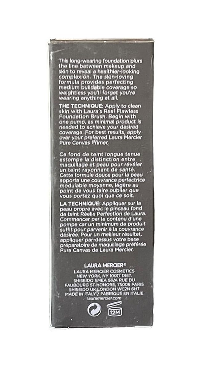 Laura Mercier Women's Real Flawless Foundation, 3C1 Dune, Tan, 1 oz / 30 mL