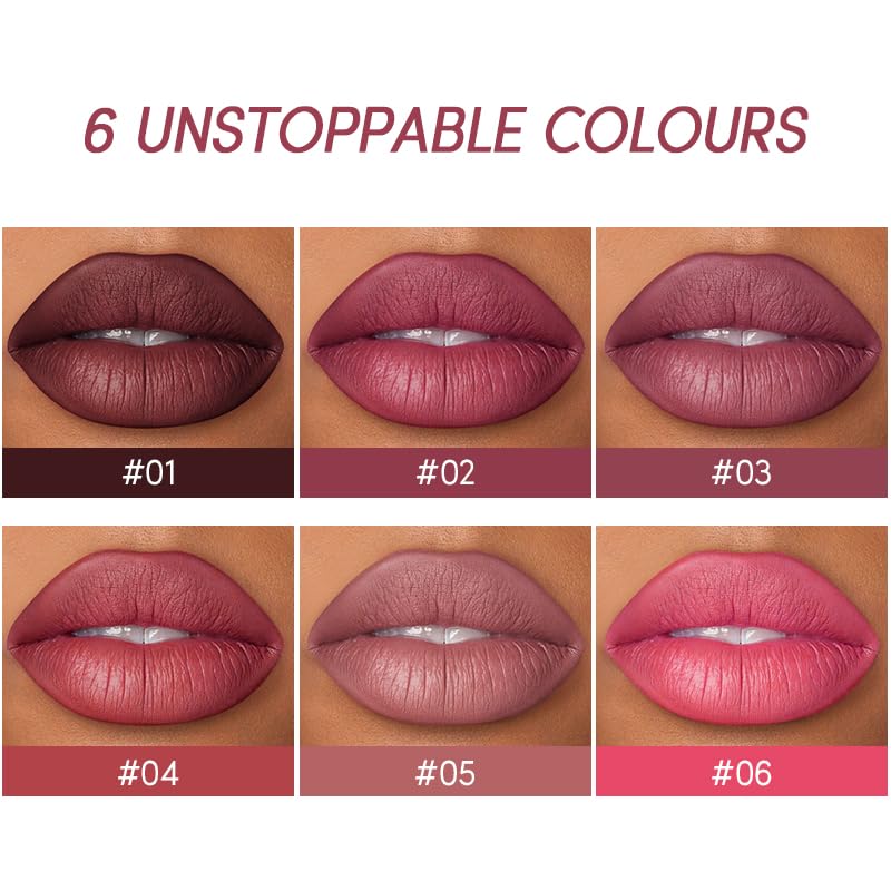 USHAS Lipstick and Lip Liner Combo Set 2 in 1 Waterproof Lipstick for Women Lip liner Set Long Lasting Lipstick, Matte Lipstick Pen with Lip Liner Set Makeup Kits (G1, Pack of 1)