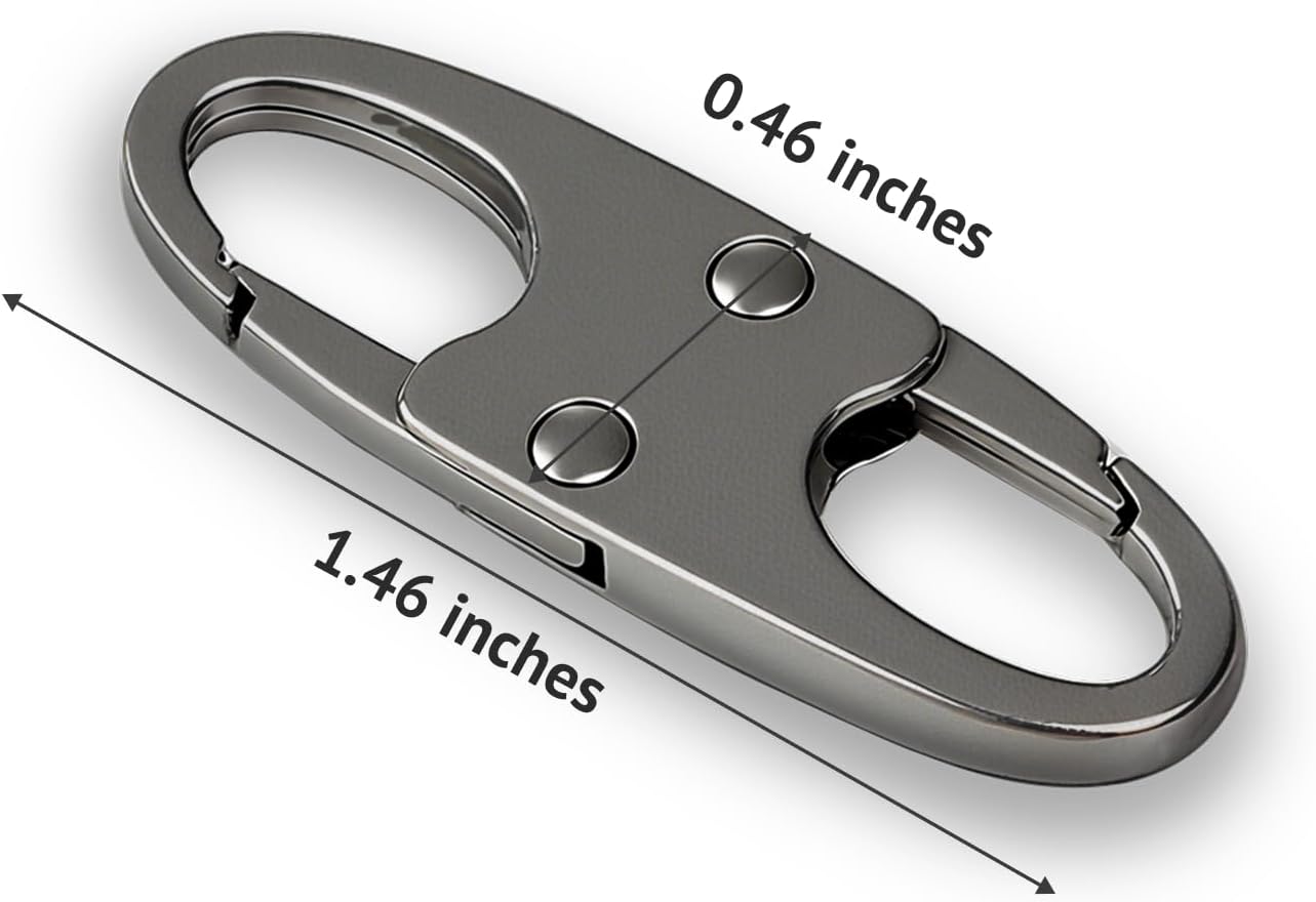 zelin Anti Theft Zipper Clips Double Opening Small Carabiner Clips, 4Pcs Elegant Zinc Alloy Zipper Pull Replacement for Travel, Commuting and Camping