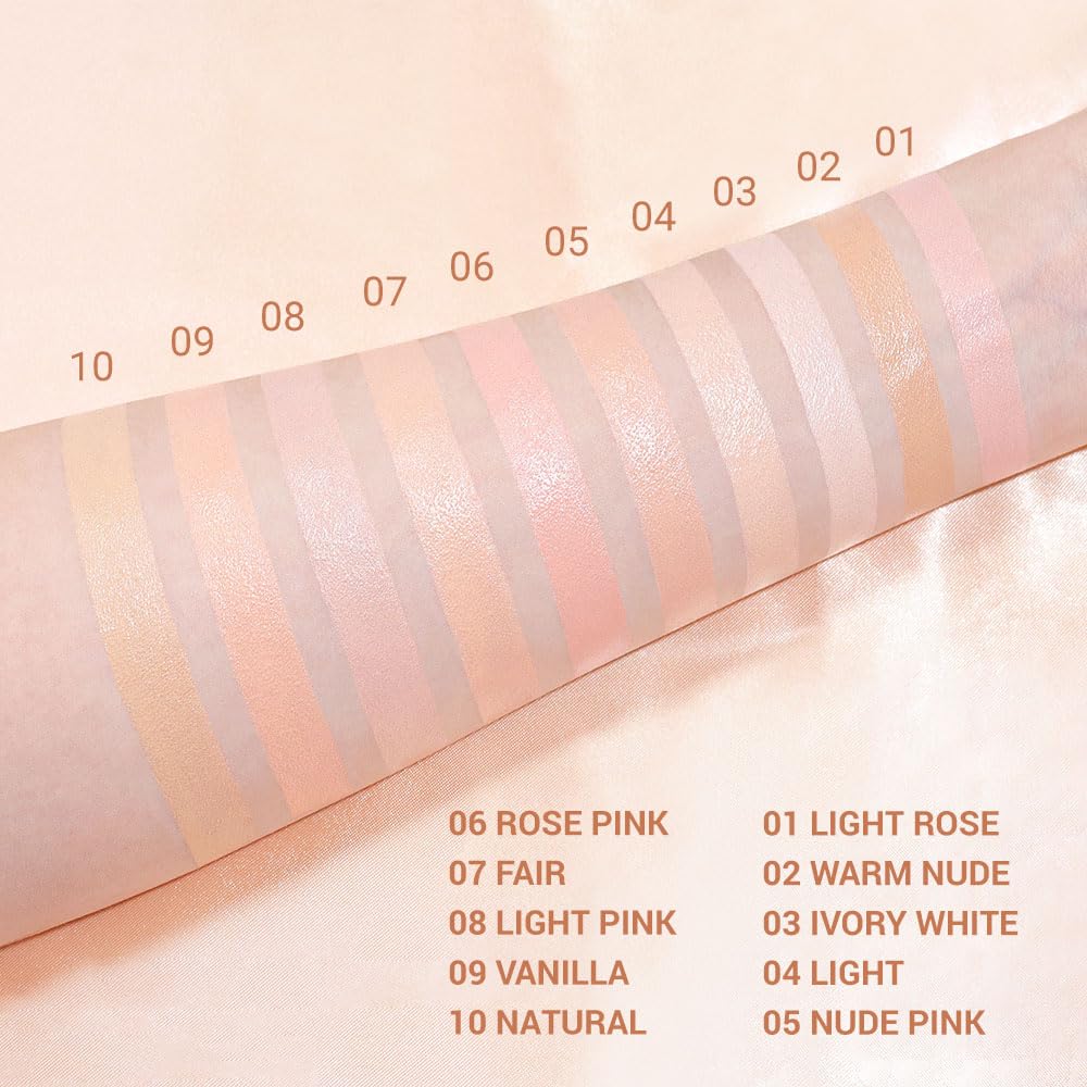 evpct 2Pcs under Eye Brightener, Nourishing Luminous under Eye Concealer Color Corrector for Dark Circles, Waterproof Naturactor Concealer Pot make up for Eye Ring corrector de ojeras, 05# Nude Pink