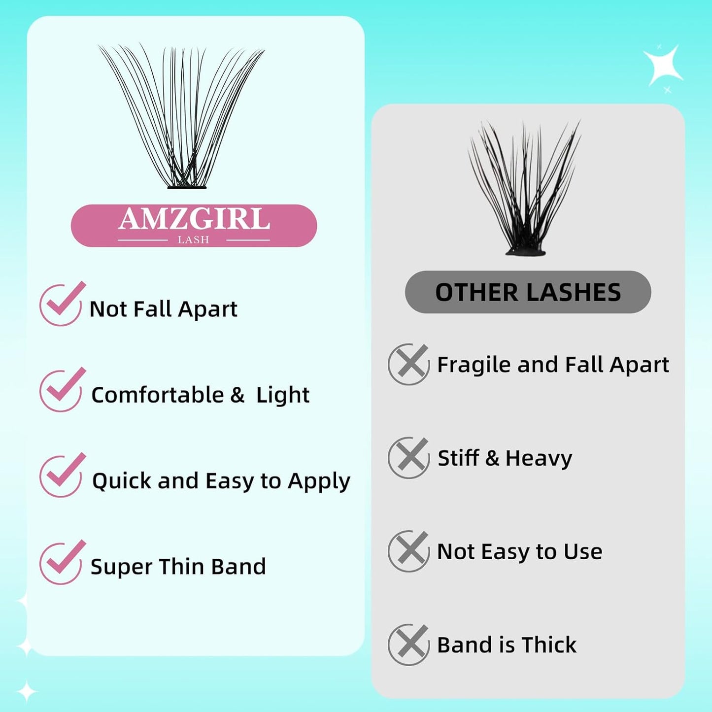 Lash Clusters Wispy 280PCS Eyelash Extension 50D Cluster Lashes Individual Lashes DIY Lash Extension Natural Look Cluster Eyelash Extensions Soft False Eyelashes at Home for Beginners(12mm)