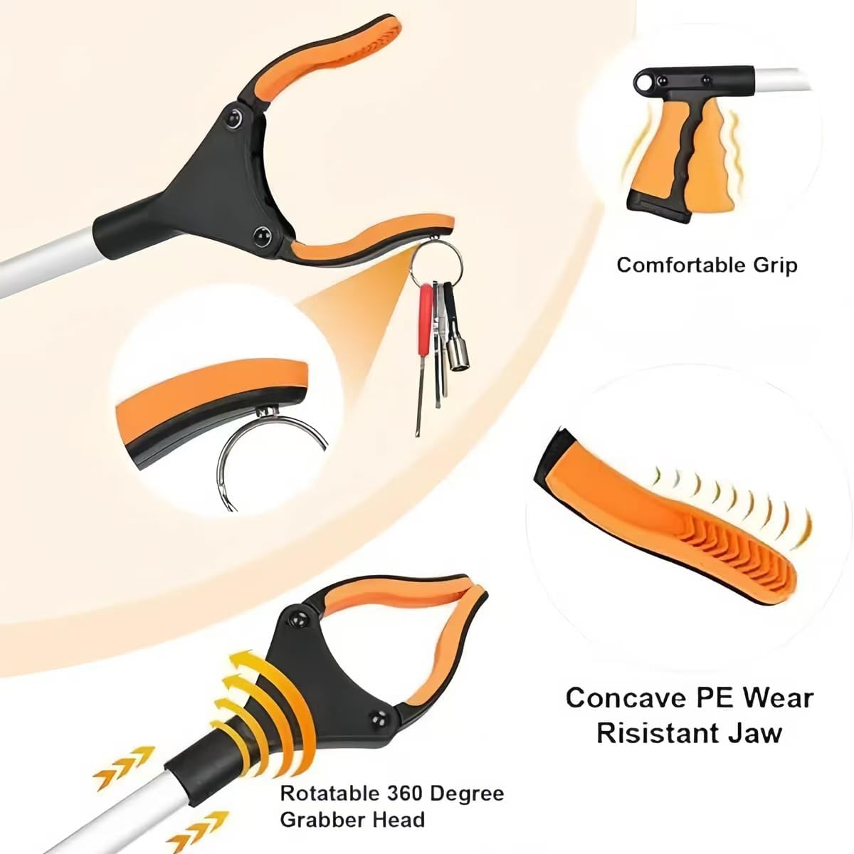 2-Pack Extra Long Grabber Reacher Tool, 43" Reacher Grabber Pickup Tool with Magnetic Tip, Trash Picker for Elderly Grab It Reaching Tool, Garbage Picker Upper, Litter Pick Up Grab