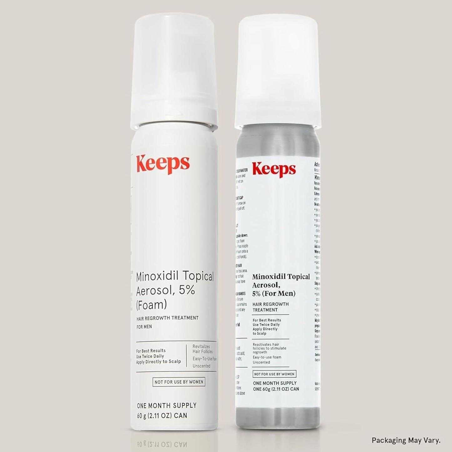 Keeps Extra Strength Minoxidil for Men Topical Aerosol Foam 5%, Hair Growth Treatment - 3 Month Supply (3 x 2.11oz Bottles) - Thicker, Longer Hair - Slows Hair Loss & Promotes Hair Regrowth